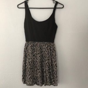 Black and patterned mini dress